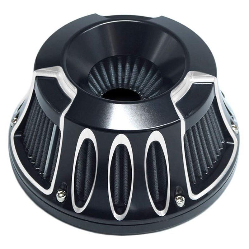 AGECO Air Intake Filter Motorcycle Air Cleaner Cnc Cut Kit Black for Harley Touring Street Glide 2008 - 2016 Softail 2016 - 2017 Fitment - C - Image 1